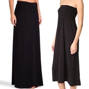 Splendid Foldover Black Maxi Skirt / Tube Dress
